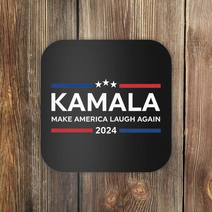 Kamala Make America Laugh Again American Flag 2024 Coaster