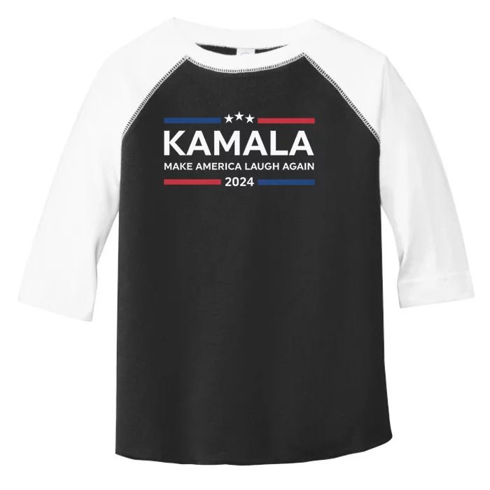 Kamala Make America Laugh Again American Flag 2024 Toddler Fine Jersey T-Shirt