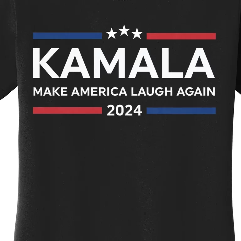 Kamala Make America Laugh Again American Flag 2024 Women's T-Shirt