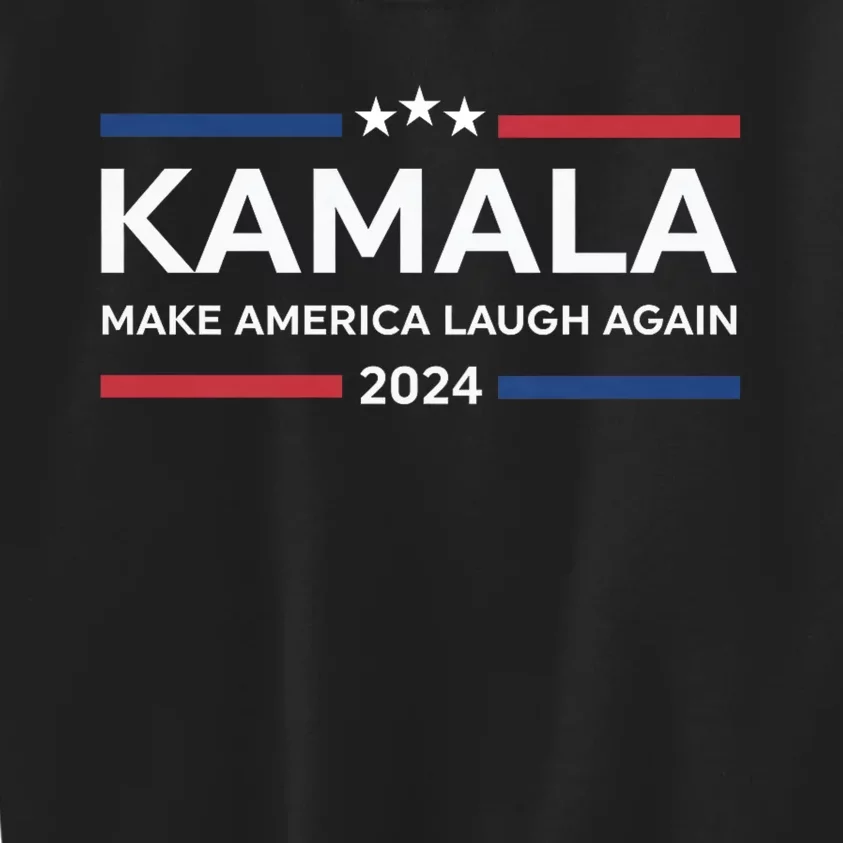 Kamala Make America Laugh Again American Flag 2024 Kids Sweatshirt