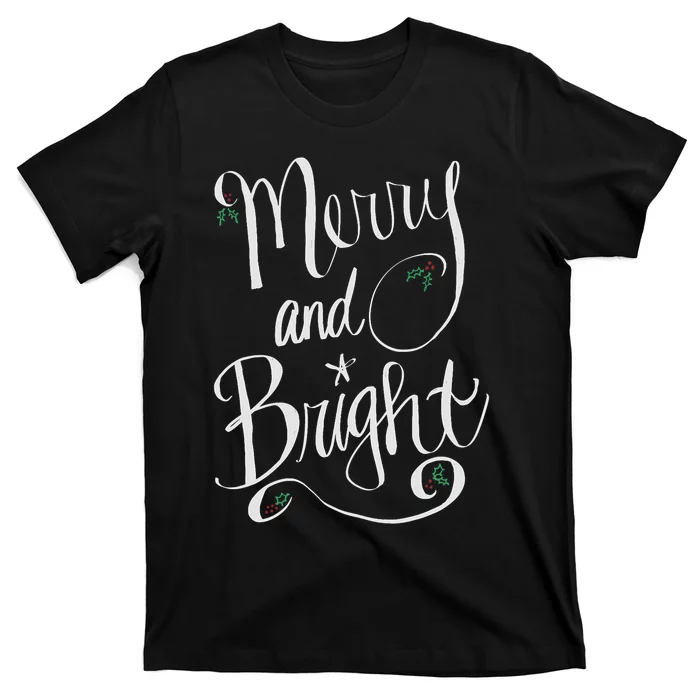 Kenarry Merry And Bright For Christmas And Holiday T-Shirt