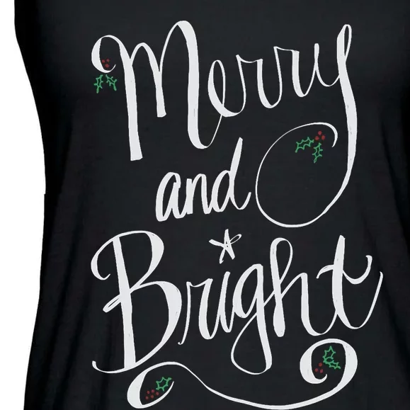 Kenarry Merry And Bright For Christmas And Holiday Ladies Essential Flowy Tank