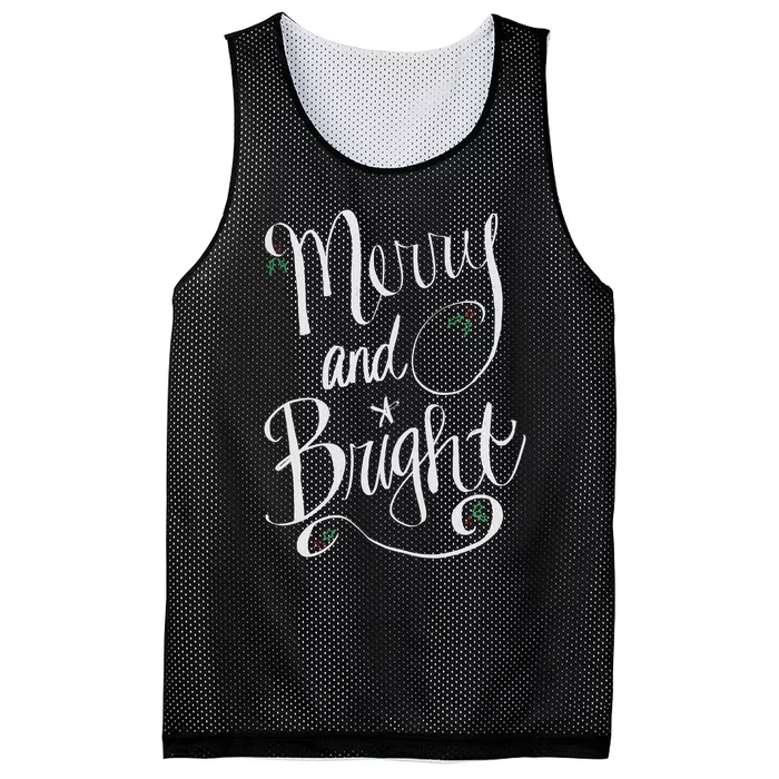 Kenarry Merry And Bright For Christmas And Holiday Mesh Reversible Basketball Jersey Tank