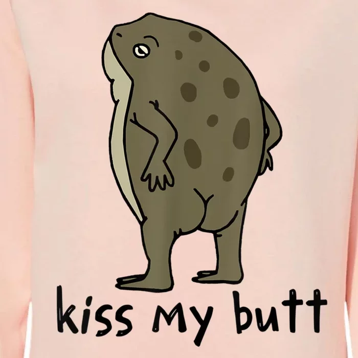 Kiss My Butt Green Frog Womens California Wash Sweatshirt