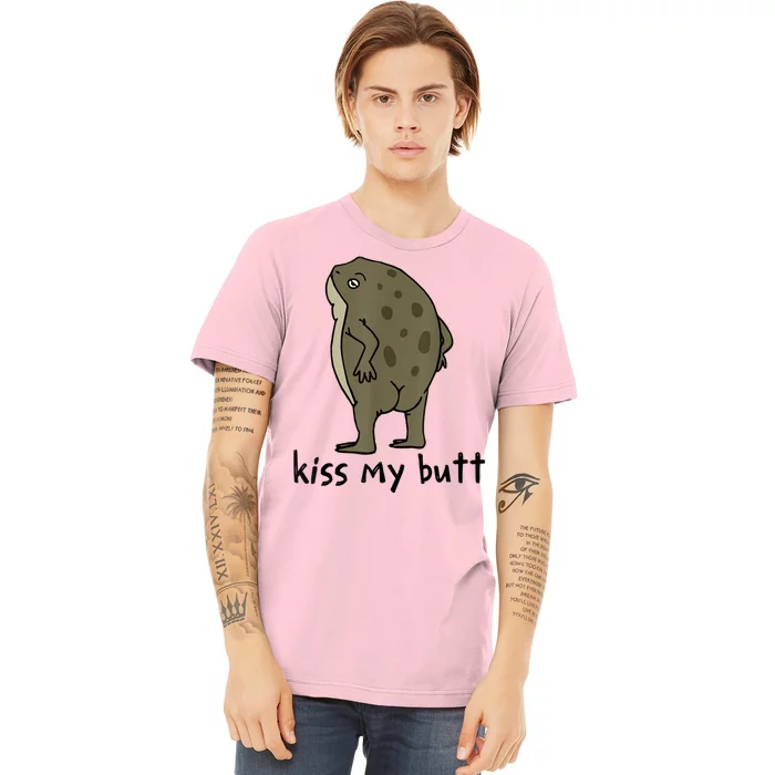 Kiss My Butt Green Frog Premium T-Shirt