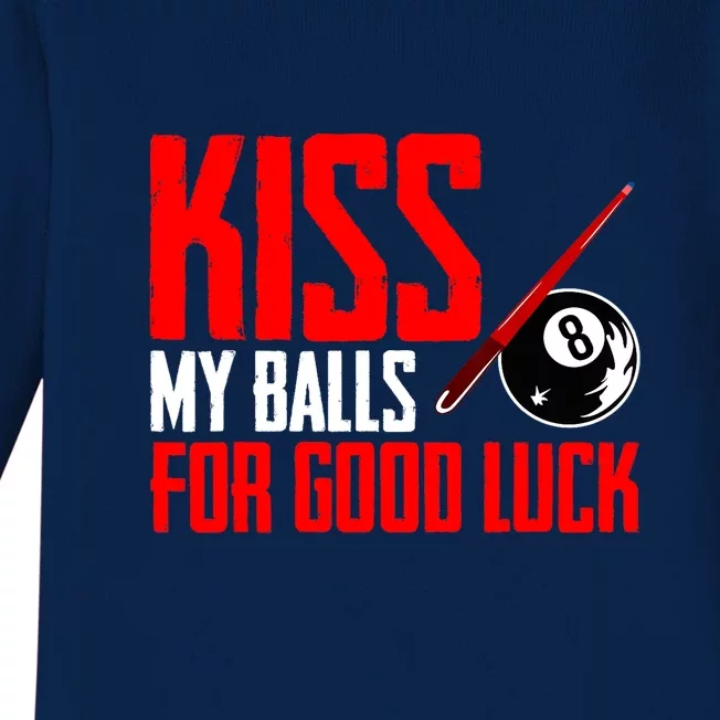 Kis My Ball For Good Luck Pool Player Funny Billard 8ball Gift Baby Long Sleeve Bodysuit