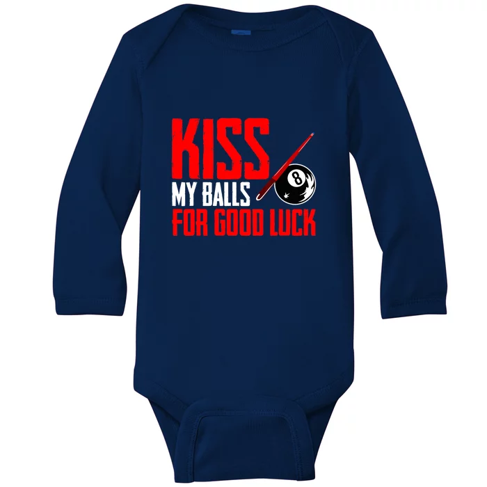 Kis My Ball For Good Luck Pool Player Funny Billard 8ball Gift Baby Long Sleeve Bodysuit