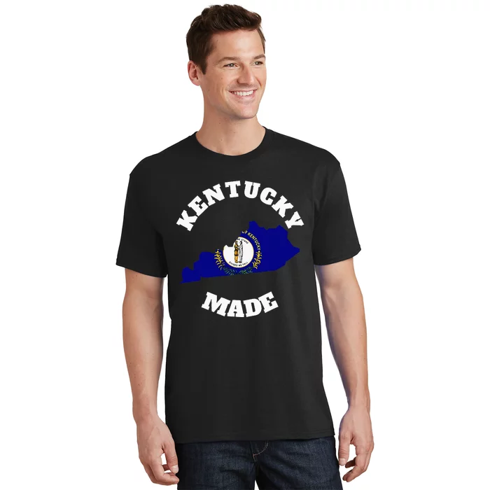 Kentucky Made Blue Kentucky Flag Kentucky State Pride T-Shirt