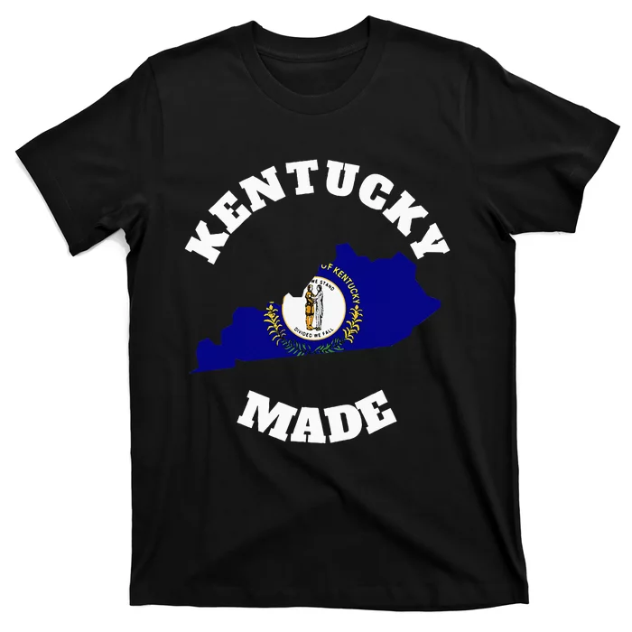 Kentucky Made Blue Kentucky Flag Kentucky State Pride T-Shirt