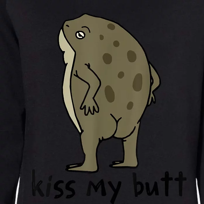 Kisss My Butt Green Frog Womens California Wash Sweatshirt