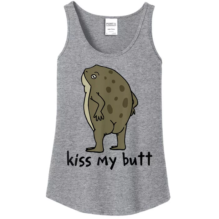 Kisss My Butt Green Frog Ladies Essential Tank