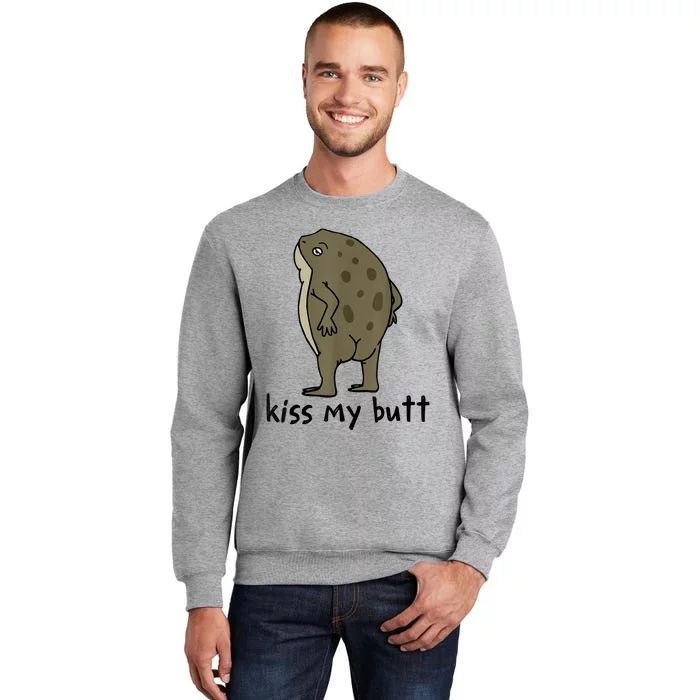 Kisss My Butt Green Frog Tall Sweatshirt