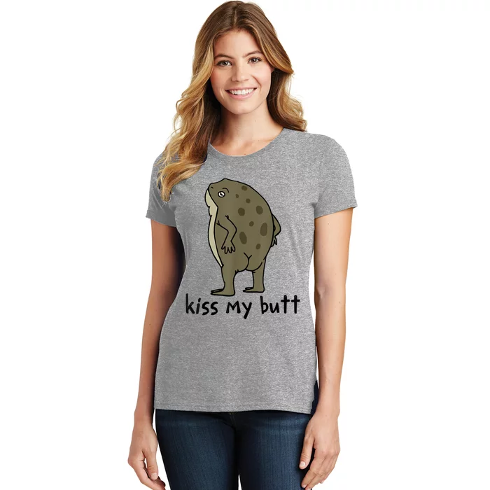 Kisss My Butt Green Frog Women's T-Shirt