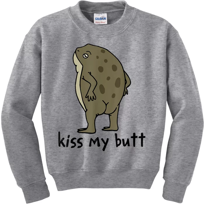 Kisss My Butt Green Frog Kids Sweatshirt