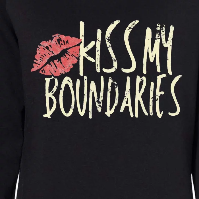 Kissing My Boundaries Red Lips White Quote Womens California Wash Sweatshirt