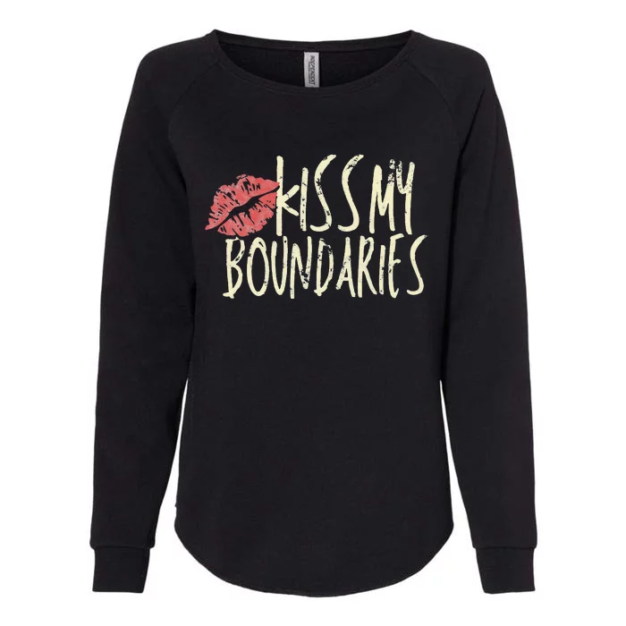 Kissing My Boundaries Red Lips White Quote Womens California Wash Sweatshirt