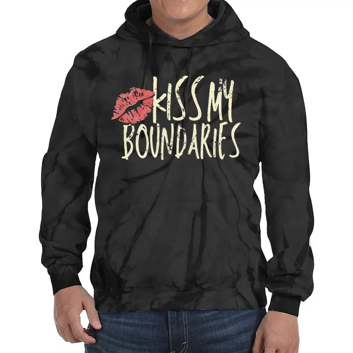 Kissing My Boundaries Red Lips White Quote Tie Dye Hoodie