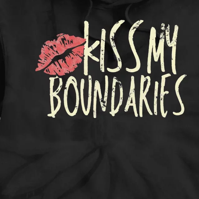 Kissing My Boundaries Red Lips White Quote Tie Dye Hoodie