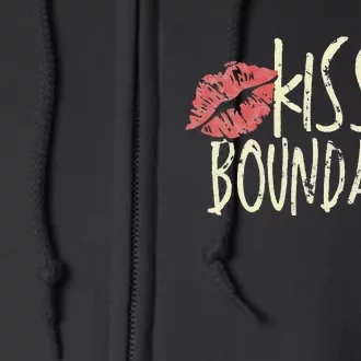 Kissing My Boundaries Red Lips White Quote Full Zip Hoodie