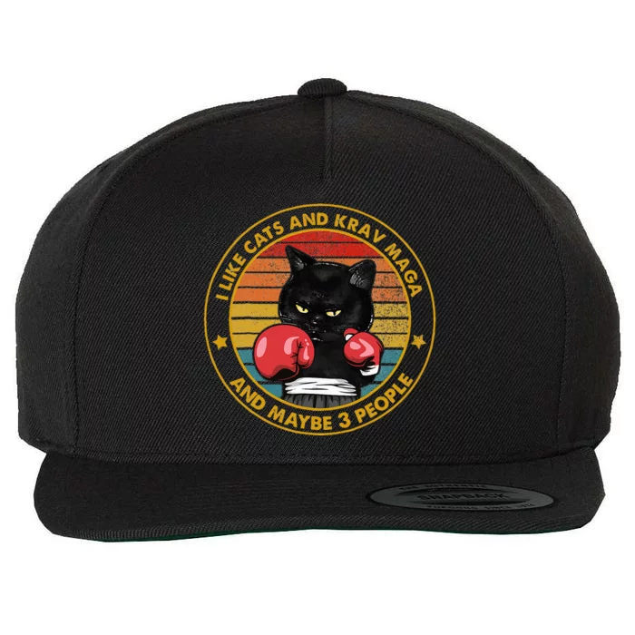 Krav Maga Cat Martial Arts Israel Defense Forces Wool Snapback Cap