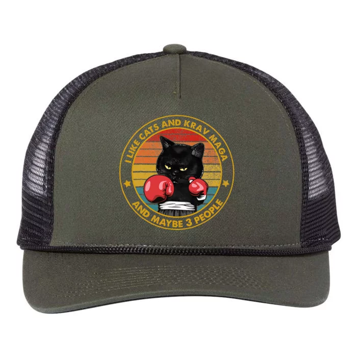 Krav Maga Cat Martial Arts Israel Defense Forces Retro Rope Trucker Hat Cap