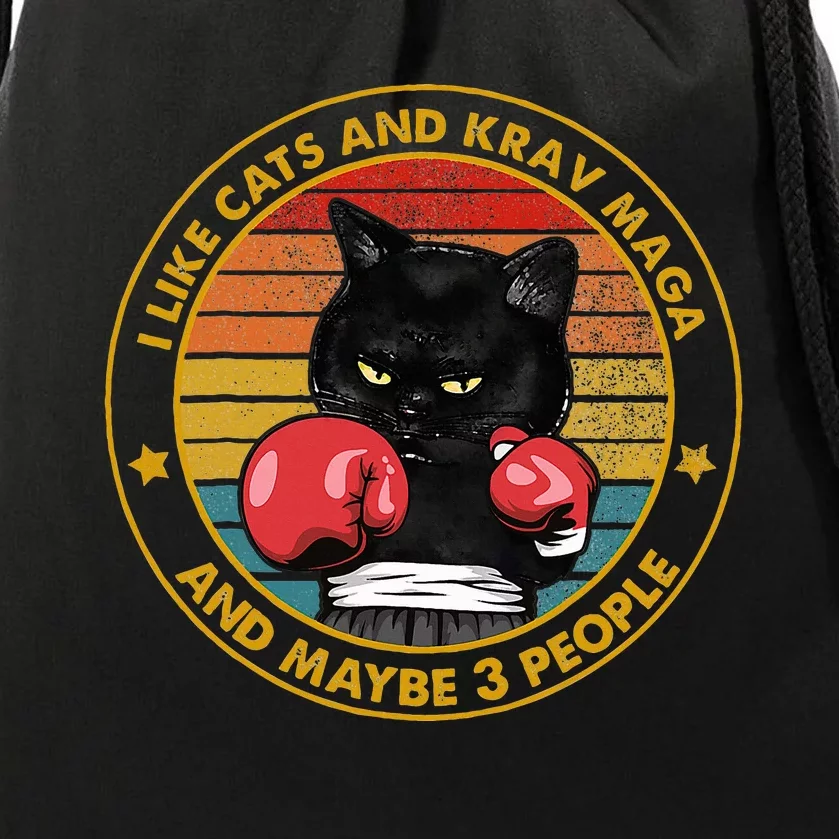 Krav Maga Cat Martial Arts Israel Defense Forces Drawstring Bag