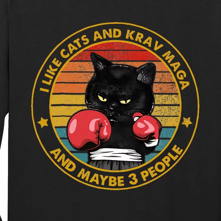 Krav Maga Cat Martial Arts Israel Defense Forces Tall Long Sleeve T-Shirt