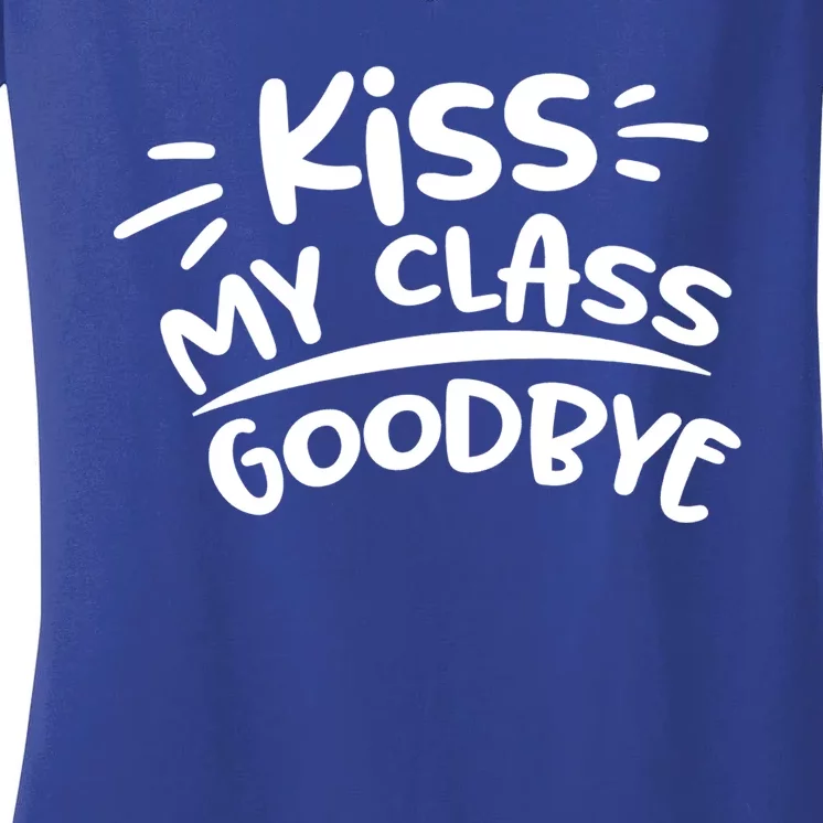 Kiss My Class Goodbye Funny Graduation Women's V-Neck T-Shirt