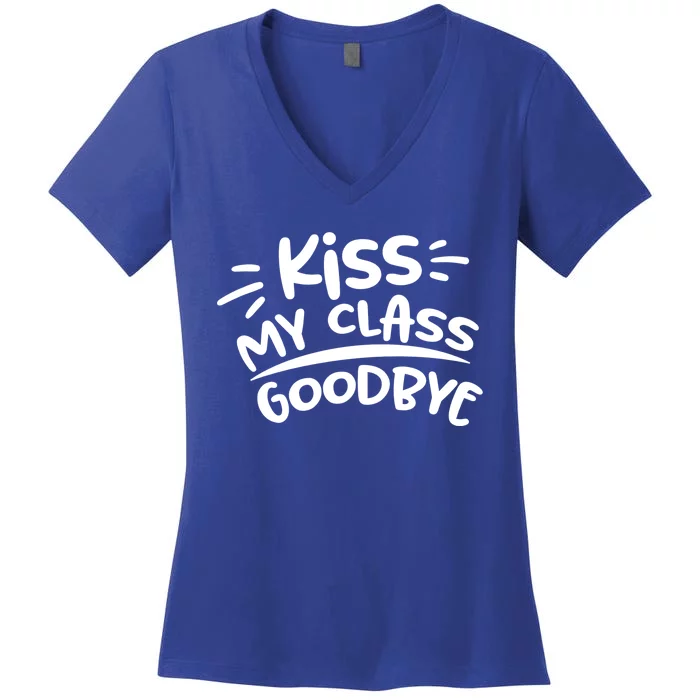 Kiss My Class Goodbye Funny Graduation Women's V-Neck T-Shirt