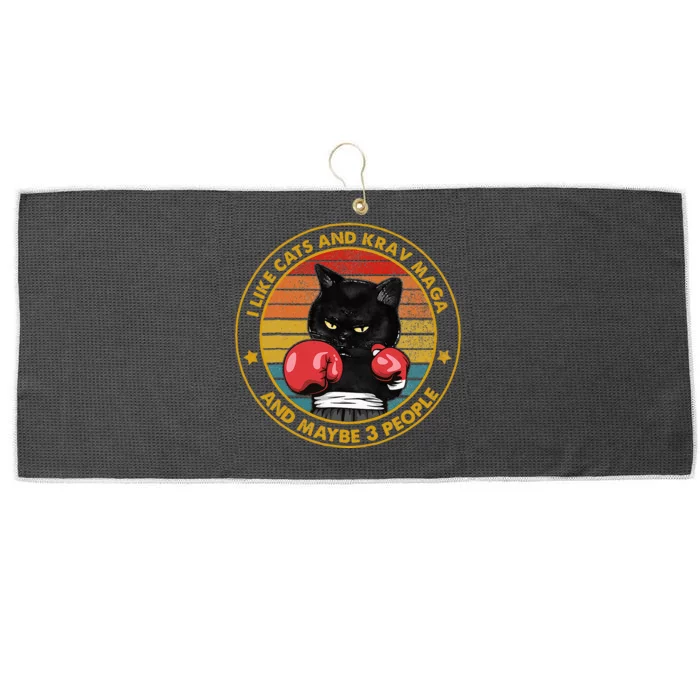 Krav Maga Cat Martial Arts Israel Defense Forces Large Microfiber Waffle Golf Towel