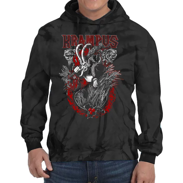 Krampus Merry Christmas Holiday Chrismas Horror Funny Tie Dye Hoodie