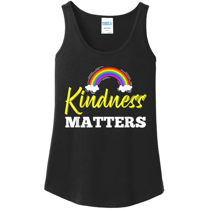 Kindness Matters Colorful Rainbow Be Kind AntiBullying Ladies Essential Tank