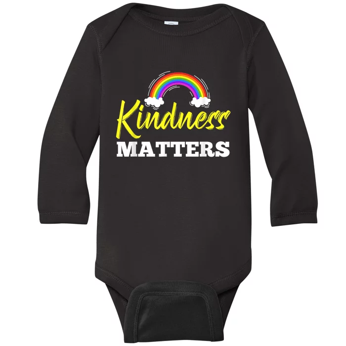 Kindness Matters Colorful Rainbow Be Kind AntiBullying Baby Long Sleeve Bodysuit