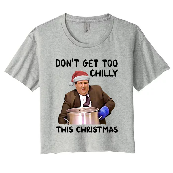 Kevin Malone Dont Get Too Chilly This Christmas Women's Crop Top Tee