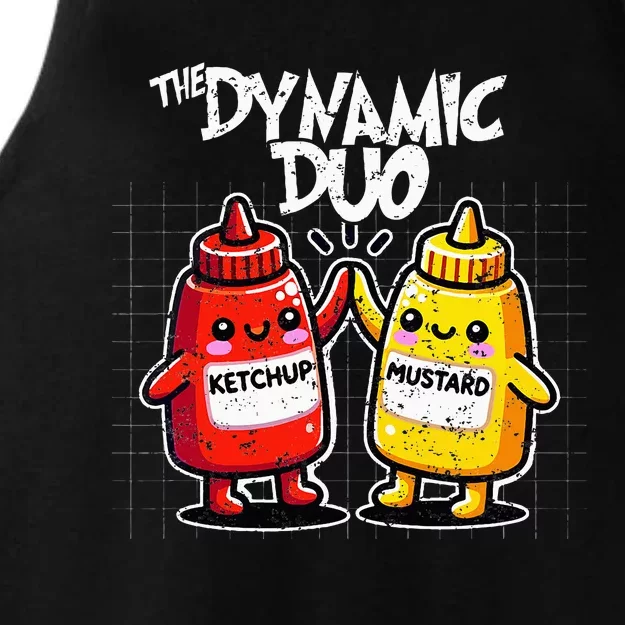 K.E.T.C.H.U.P Mustard Dynamic Duo Best Friends Ladies Tri-Blend Wicking Tank