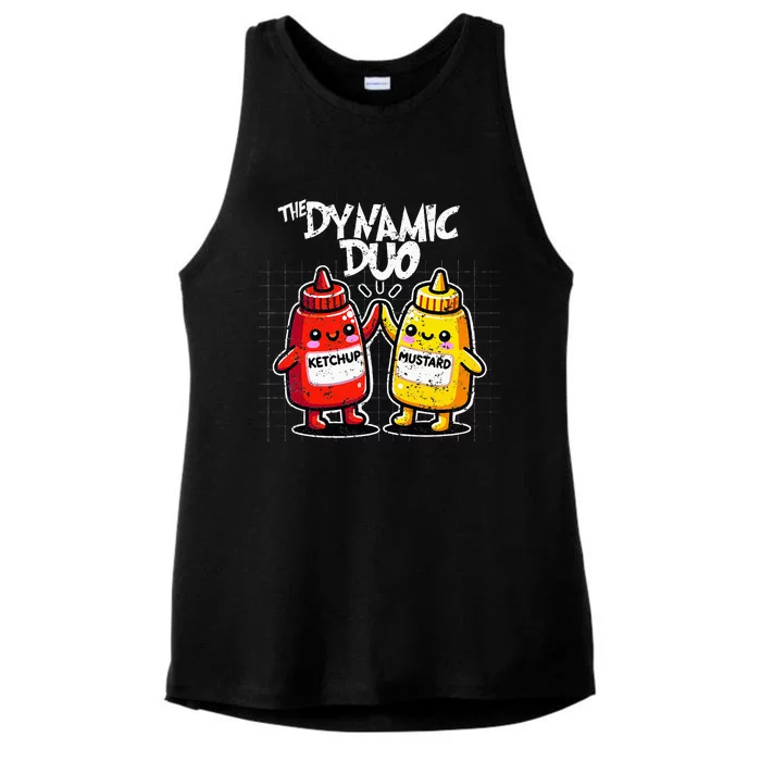 K.E.T.C.H.U.P Mustard Dynamic Duo Best Friends Ladies Tri-Blend Wicking Tank