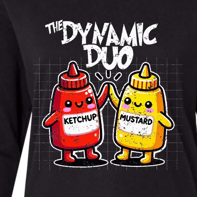 K.E.T.C.H.U.P Mustard Dynamic Duo Best Friends Womens Cotton Relaxed Long Sleeve T-Shirt