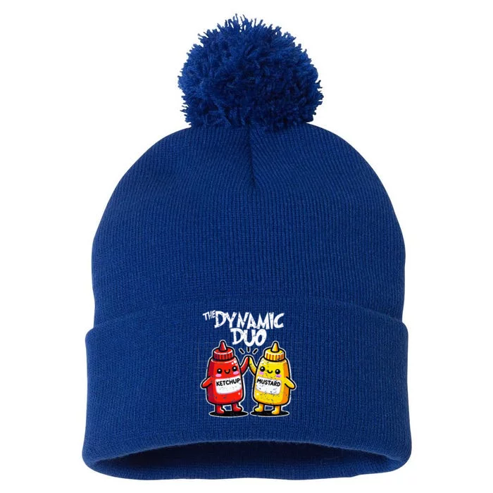 K.E.T.C.H.U.P Mustard Dynamic Duo Best Friends Pom Pom 12in Knit Beanie