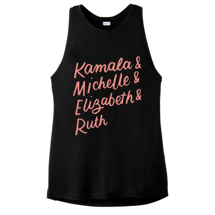 Kamala Michelle Elizabeth & Ruth Feminist Political Icons Ladies Tri-Blend Wicking Tank