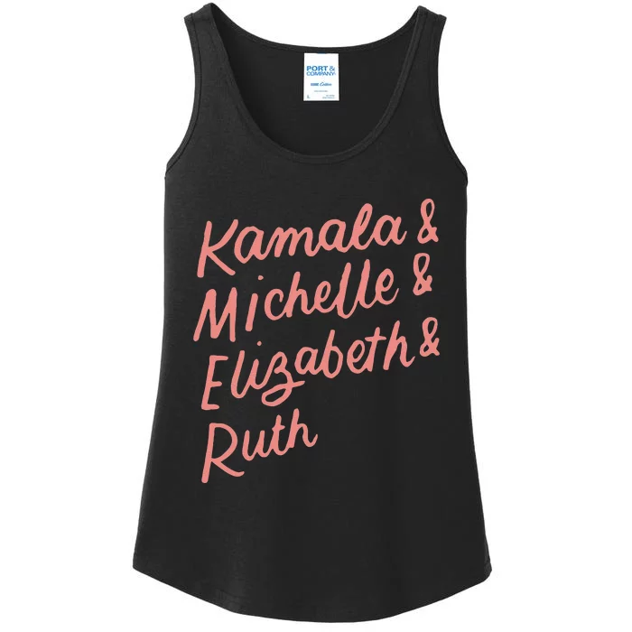 Kamala Michelle Elizabeth & Ruth Feminist Political Icons Ladies Essential Tank