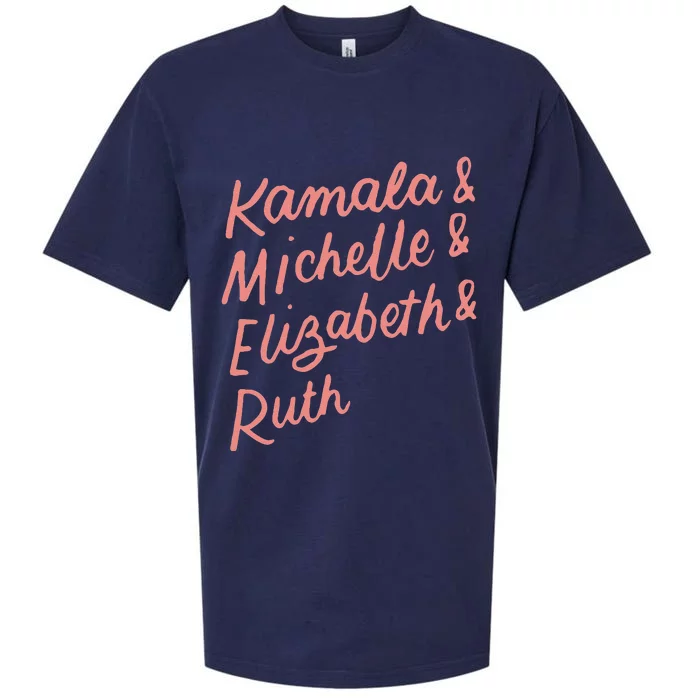 Kamala Michelle Elizabeth & Ruth Feminist Political Icons Sueded Cloud Jersey T-Shirt