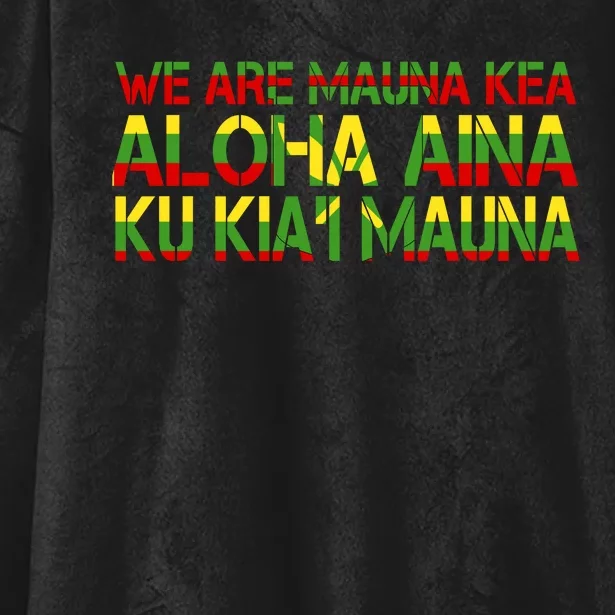 Kanaka Maoli Flag We Are Mauna Kea Hooded Wearable Blanket