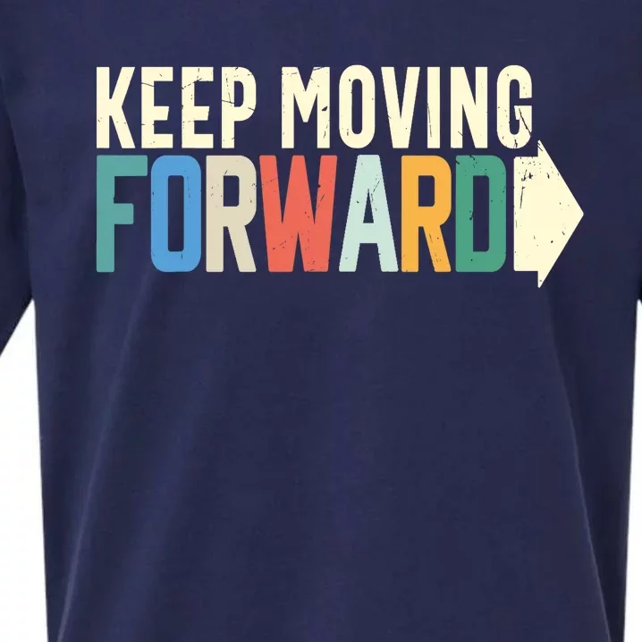 Keep Moving Forward Positive Motivational Inspiring Quote Sueded Cloud Jersey T-Shirt