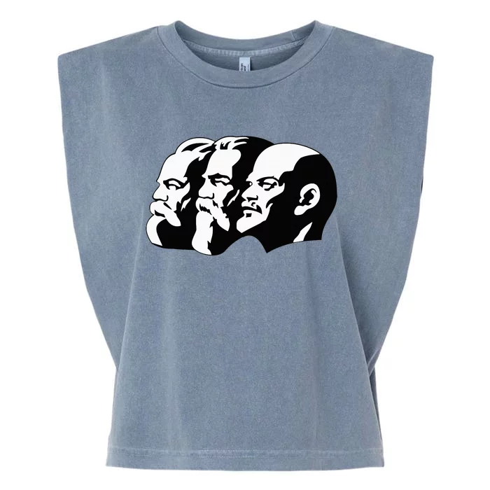 Karl Marx Friedrich Engels Vladimir Lenin Sovi8 Propaganda Garment-Dyed Women's Muscle Tee