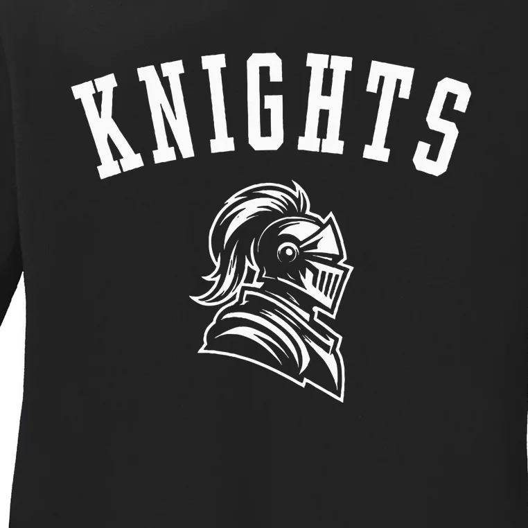 Knights Mascot For Players And Fans Ladies Long Sleeve Shirt