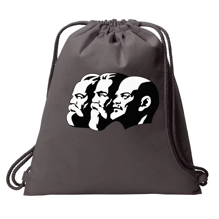 Karl Marx Friedrich Engels Vladimir Lenin Sovi8 Propaganda Drawstring Bag