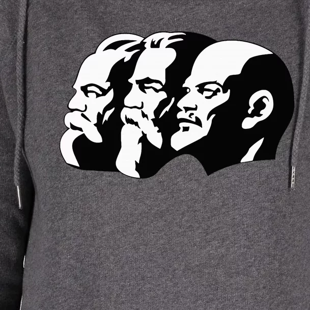 Karl Marx Friedrich Engels Vladimir Lenin Sovi8 Propaganda Womens Funnel Neck Pullover Hood