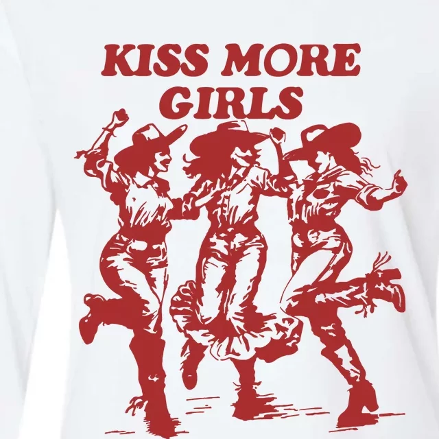 Kiss More Girl Funny Lesbian Bisexual Pride Womens Cotton Relaxed Long Sleeve T-Shirt