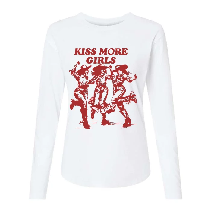 Kiss More Girl Funny Lesbian Bisexual Pride Womens Cotton Relaxed Long Sleeve T-Shirt