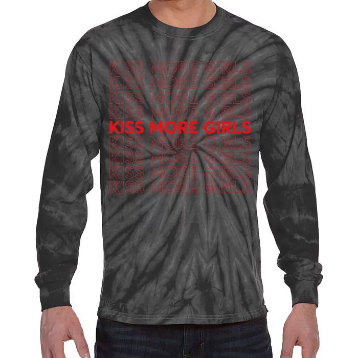 Kiss More Girl Lesbian Pride Subtle Wlw Tie-Dye Long Sleeve Shirt